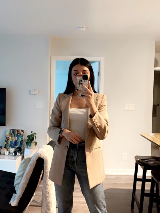 Reformation Jackets & Blazers - Reformation Major Blazer (Tan Single-Breasted Long Blazer)